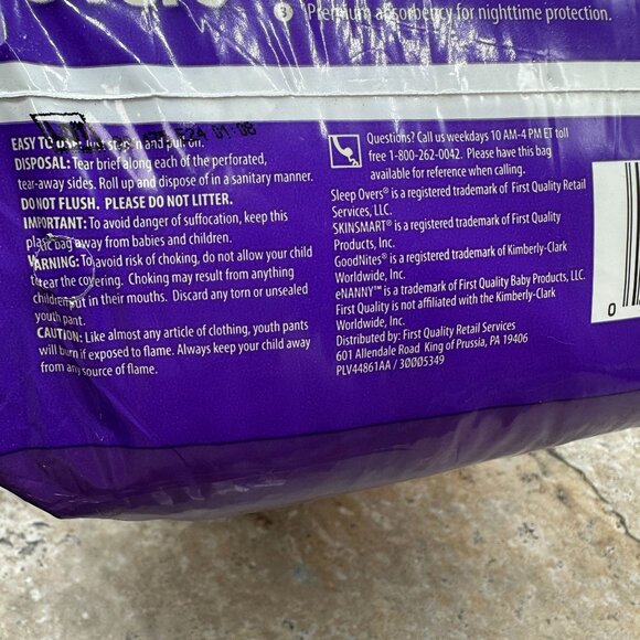 2X Sleep Overs Youth Pants X-Large 22 Count Day & Night Protection Unisex - Picture 7 of 7